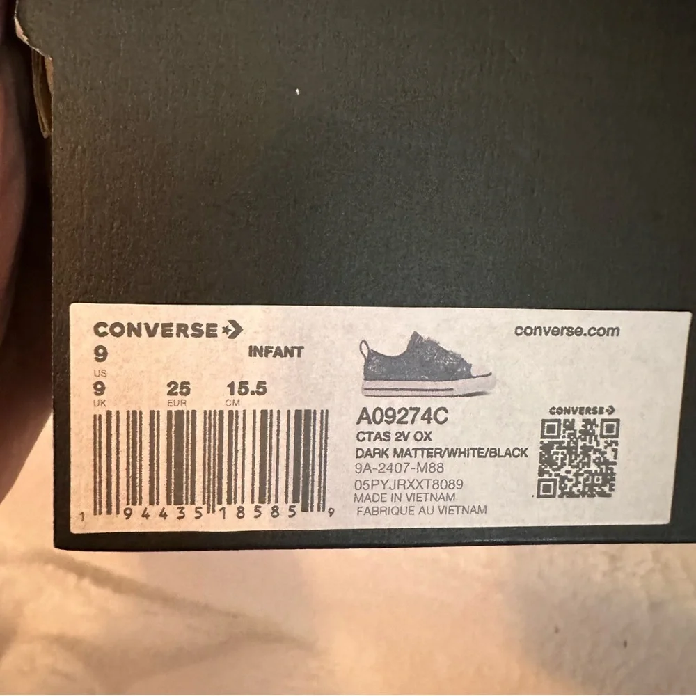 Converse Kids' Glitter Black Sneakers